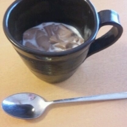 コーヒーのミルクをかけてみました(*^O^*)   レンジでも簡単にできるんですね！  とても美味しかったです☆  ごちそうさまでした☆